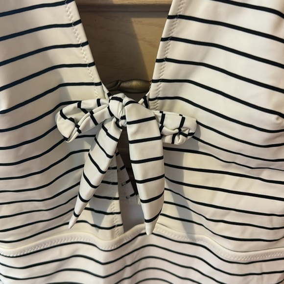 Cupshe White and Black Stripe Ruffle One Piece Swimsuit - Picture 9 of 15